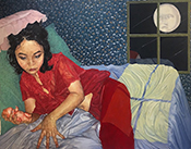 Yukine in Moonlight, Oil, 5' x 7', 2018.